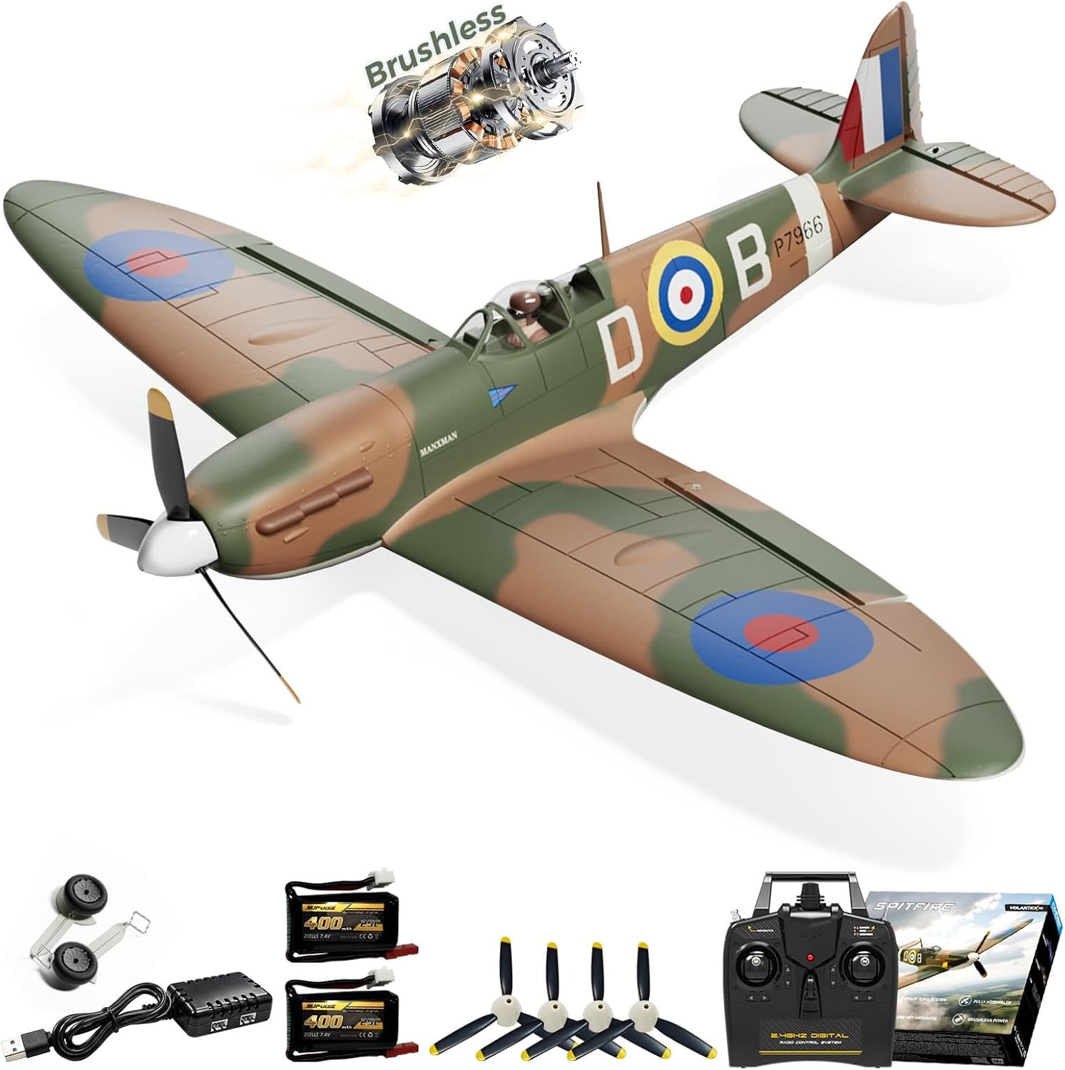 Rc Planes Horizon Hobby - Pesawat RC Brushless VOLANTEXR Spitfire 500mm